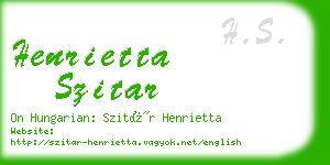 henrietta szitar business card